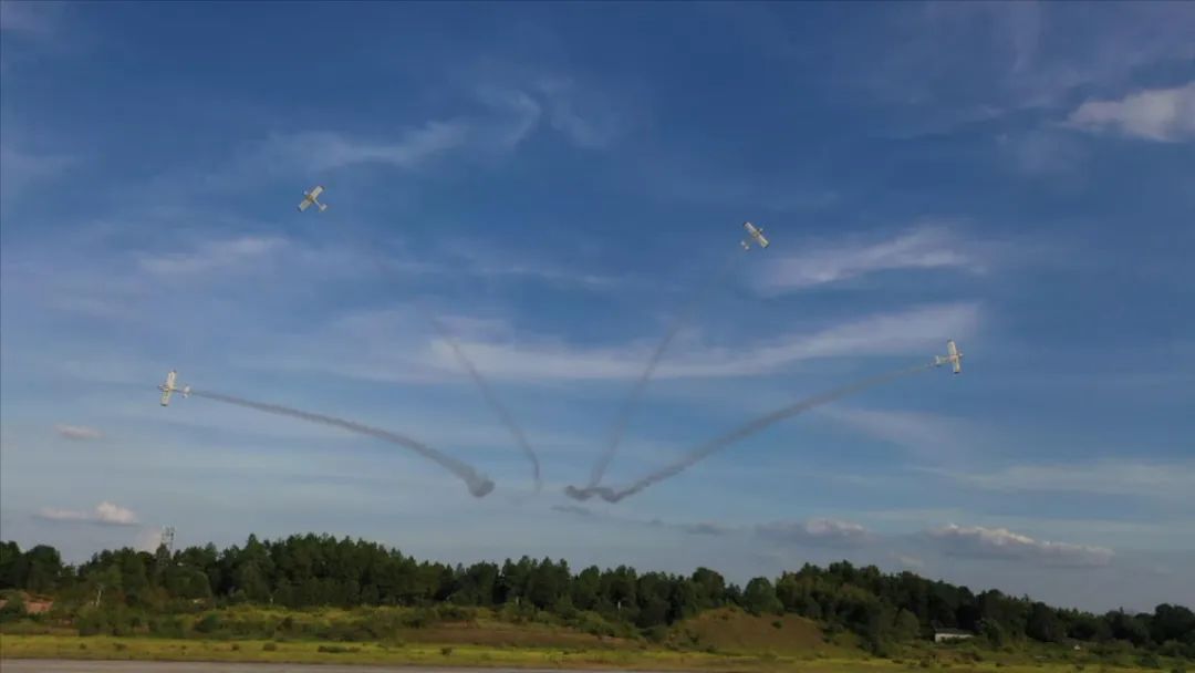 空中开花、大坡度盘旋、俯冲跃升……看GA黄金甲飞行表演队炫技2022湖南航展动态展