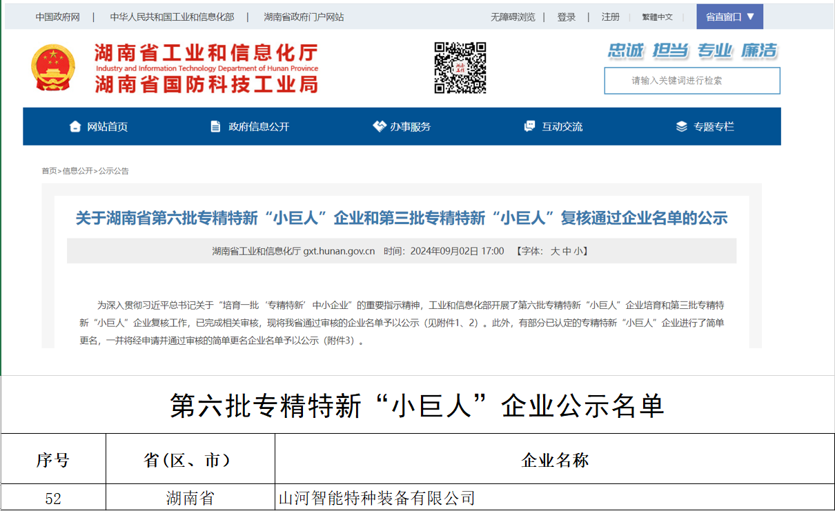 国家级名单公布！GA黄金甲智能特种装备有限公司获批第六批专精特新“小巨人”企业！
